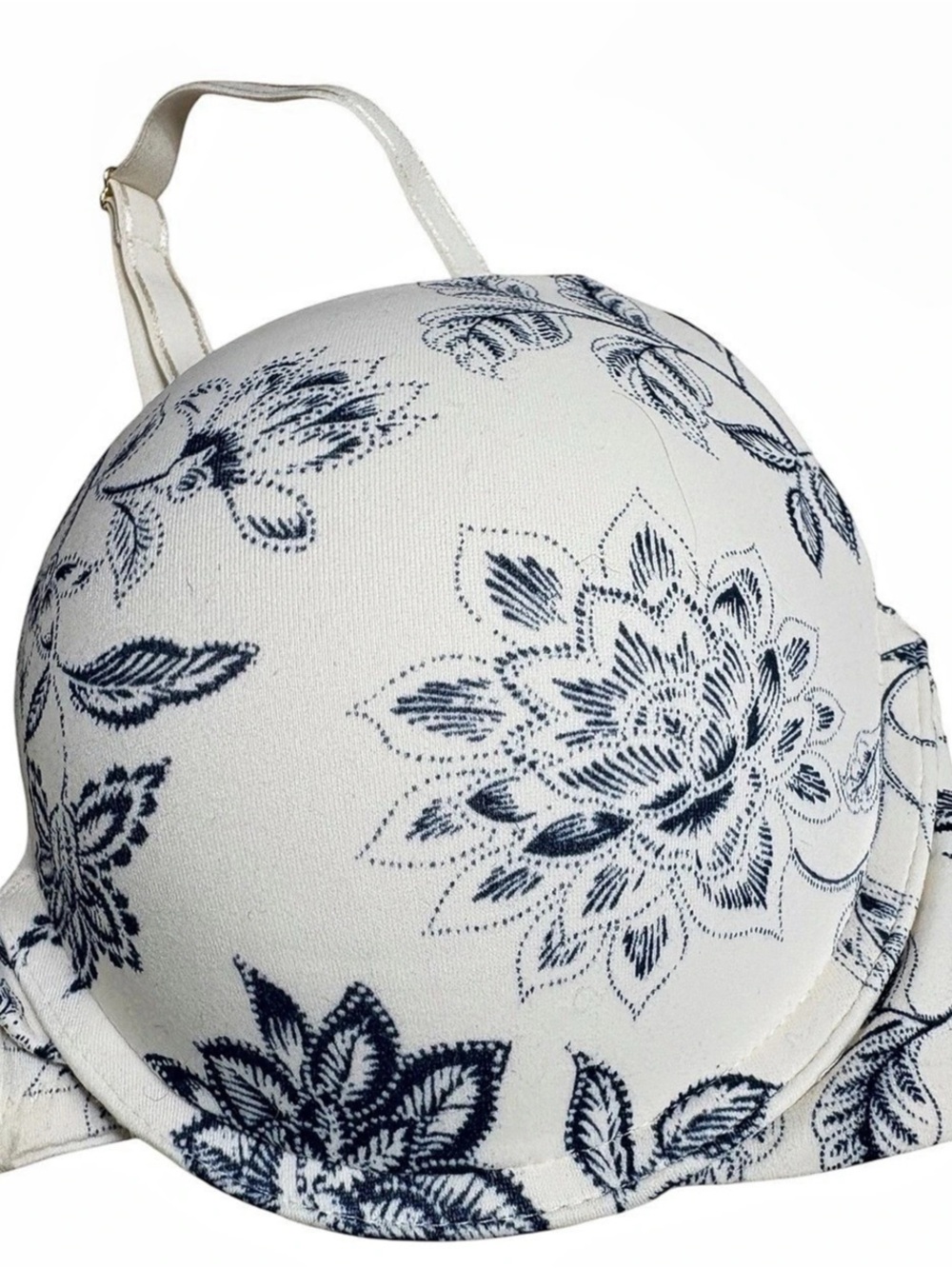 SOMA Embraceable Push Up Bra Floral White & Blue 34D — SO PRETTY!!! NWOT Washed - Picture 2 of 4